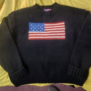 Edikted Black Sweater with Flag Design